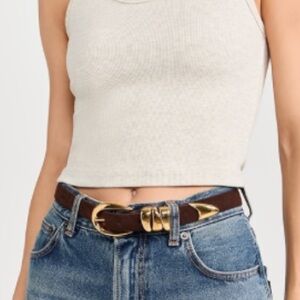 Madewell brown and Gold suede Belt
